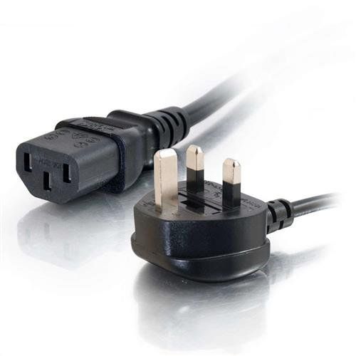 C2G 2m 16 AWG UK Power Cord (IEC320C13 to BS 1363) - Image 1