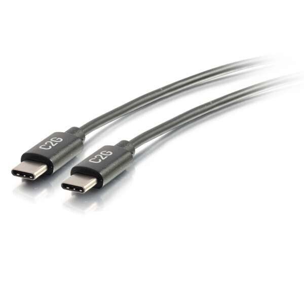 C2G 0.9m (3ft) USB C Cable - USB 2.0 (3A) - M/M USB Type C Cable - Black - Image 1