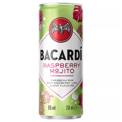 Bacardi Raspberry Mojito Premixed Can Multipack, 12 x 250 ml