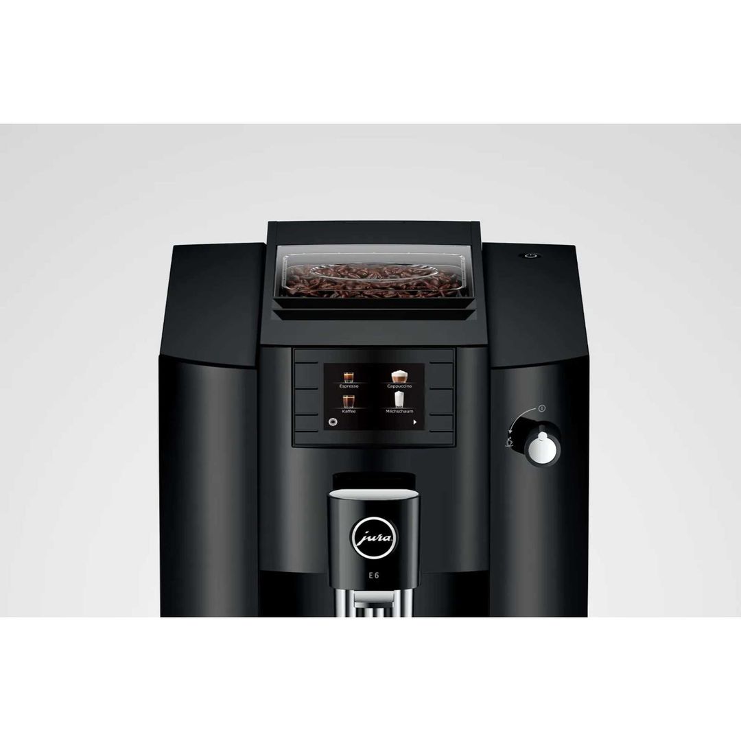 JURA E6 Bean to Cup Coffee Machine - Black, Black - Image 1