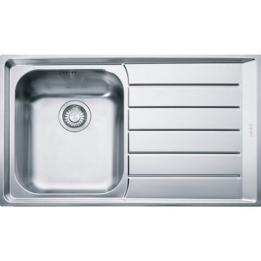 Franke NEX211 RHD Neptune Single Bowl Sink Right Hand Drainer - STAINLESS STEEL - Image 1