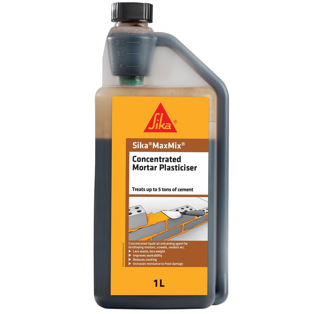 Sika Brown Maxmix Concentrated Plasticiser, 1L - Image 1