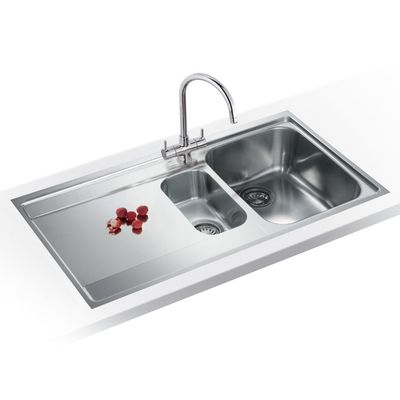 Franke Maris 1.5 Bowl Inset Chrome Stainless Steel Kitchen Sink with Left Hand Drainer