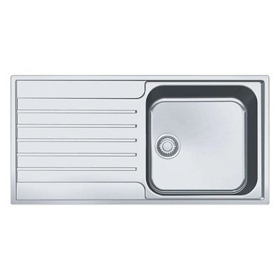 Franke Argos 611-100 Single Bowl Inset Chrome Stainless Steel Kitchen Sink - Thumbnail 2