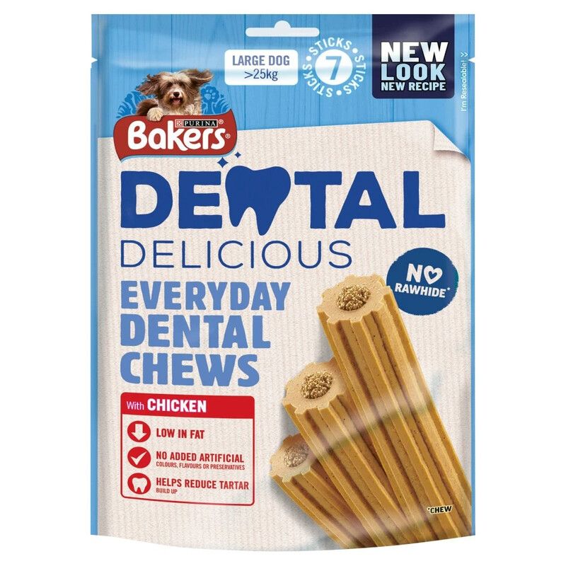 Pack of 7 Bakers Dental Delicious Sticks - 270g - Image 1