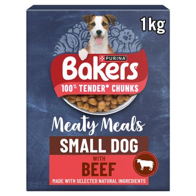 BAKERS Meaty Meals Small Dog Beef Dry Dog Food 1kg