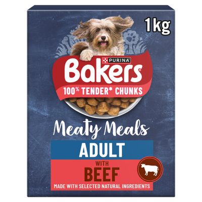 BAKERS Meaty Meals Beef Dry Dog Food 1kg - Thumbnail 2