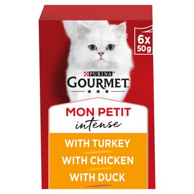 GOURMET Mon Petit Meaty Variety Duck, Chicken, Turkey Wet Cat Food 6x50g - Thumbnail 2