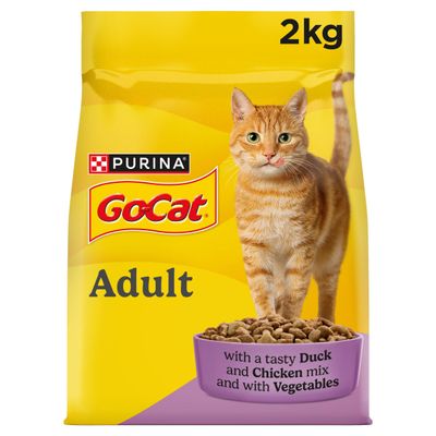 GO-CAT Chicken and Duck Dry Cat Food 2kg