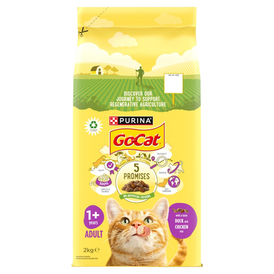 GO-CAT Chicken and Duck Dry Cat Food 2kg - Thumbnail 2