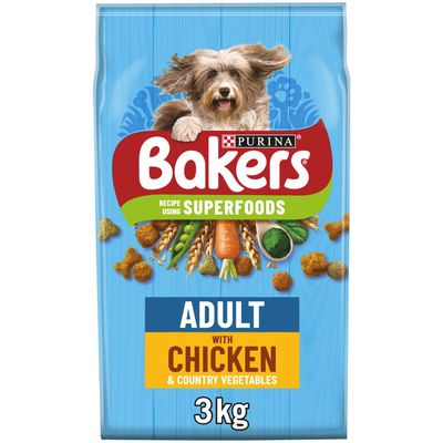 BAKERS Superfoods Chicken with Vegetables Dry Dog Food 3kg