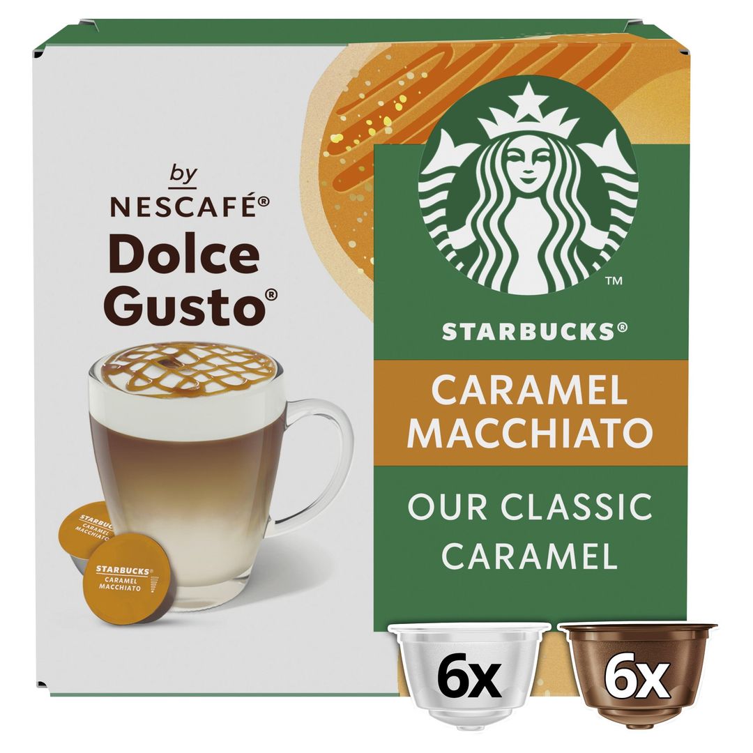Starbucks® Caramel Macchiato By Nescafé Dolce Gusto, Coffee Pods x12 (6 Servings) - Image 1