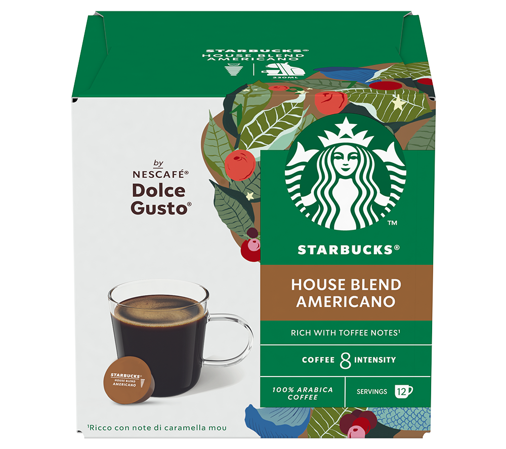 STARBUCKS Dolce Gusto House Blend Americano Coffee Pods - Pack of 12, Brown - Image 1