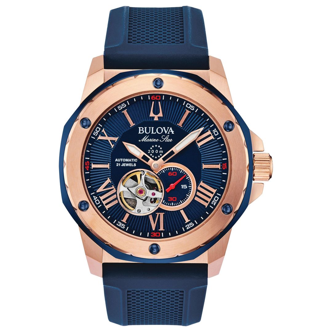 Bulova Marine Star 45mm Rose Gold Plated Automatic Men's Watch - Image 1