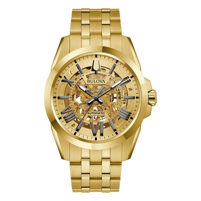 Bulova Sutton 43mm Yellow Gold Tone Watch