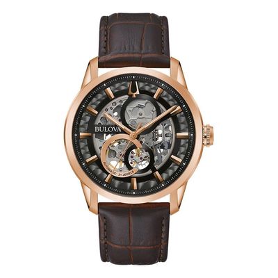 Bulova Sutton Brown Leather Automatic Men's Watch 97A169