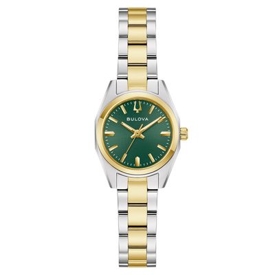 Bulova Surveyor 23mm Stainless Steel and Yellow Gold Plated Ladies Watch