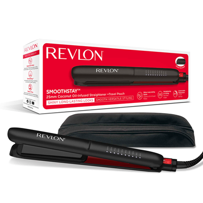 REVLON Smoothstay Hair Straightener - Black, Black - Thumbnail 2