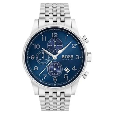 Hugo Boss Navigator 1513498 Men's Watch – 44mm Blue Dial Stainless Steel