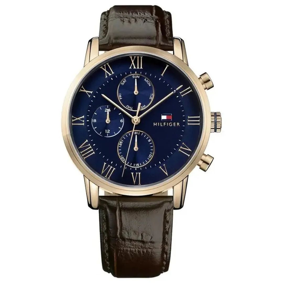 Tommy Hilfiger Kane 1791399 Men's Watch – 44mm Navy Dial Leather - Image 1