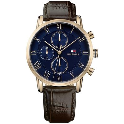 Tommy Hilfiger Kane 1791399 Men's Watch – 44mm Navy Dial Leather - Thumbnail 2