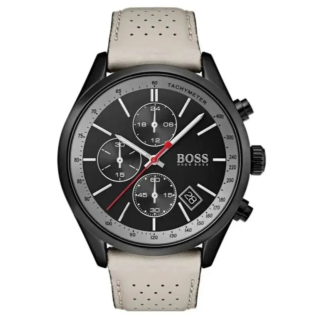Hugo Boss Grand Prix 1513562 Men's Watch – 44.0mm Black Dial Leather - Image 1