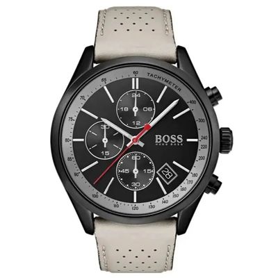 Hugo Boss Grand Prix 1513562 Men's Watch – 44.0mm Black Dial Leather