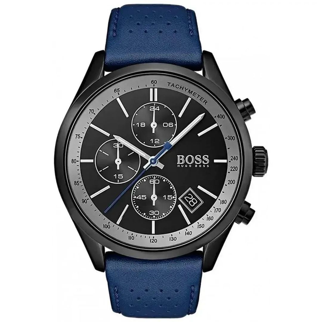 Hugo Boss Grand Prix 1513563 Men's Watch – 44mm Black Dial Leather - Image 1