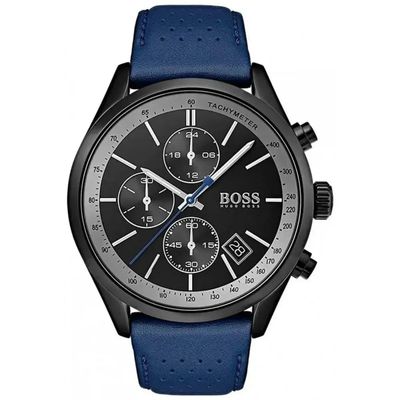 Hugo Boss Grand Prix 1513563 Men's Watch – 44mm Black Dial Leather - Thumbnail 3