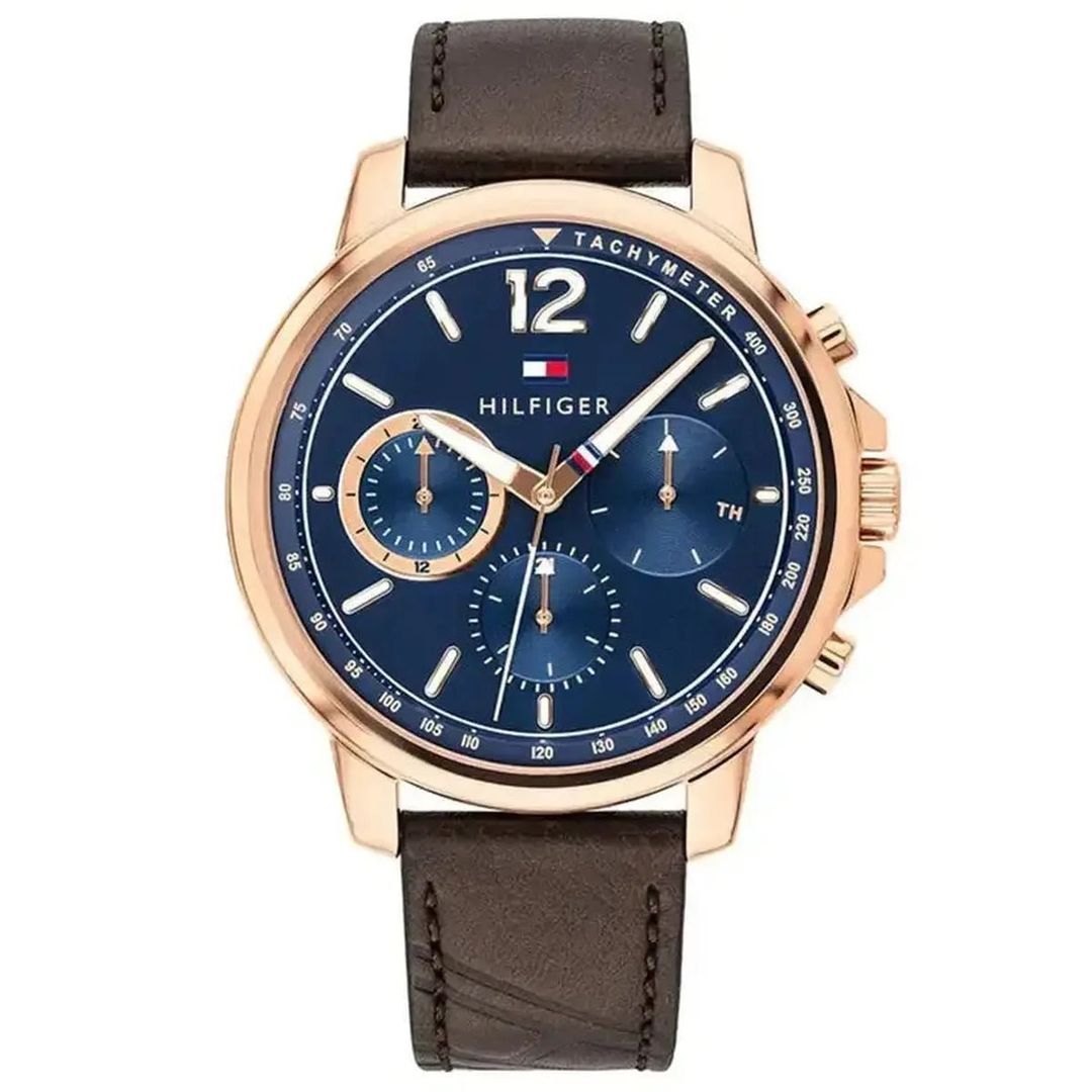 Tommy Hilfiger Landon 1791532 Men's Watch – 44mm Blue Dial Leather - Image 1