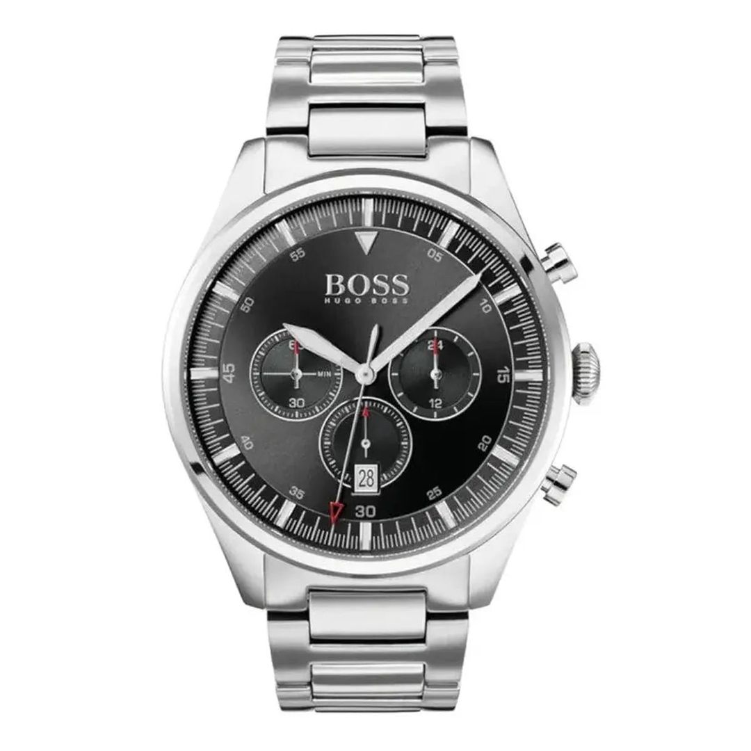 Hugo Boss Pioneer 1513712 Men's Watch – 44mm Black Dial Stainless Steel - Image 1