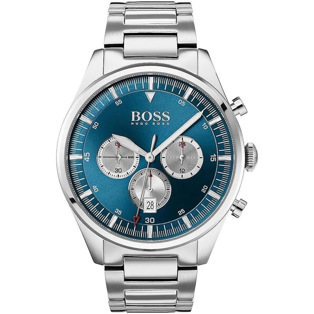 BOSS Pioneer 1513713 Men's Watch – 44mm Blue Dial Stainless Steel - Image 1
