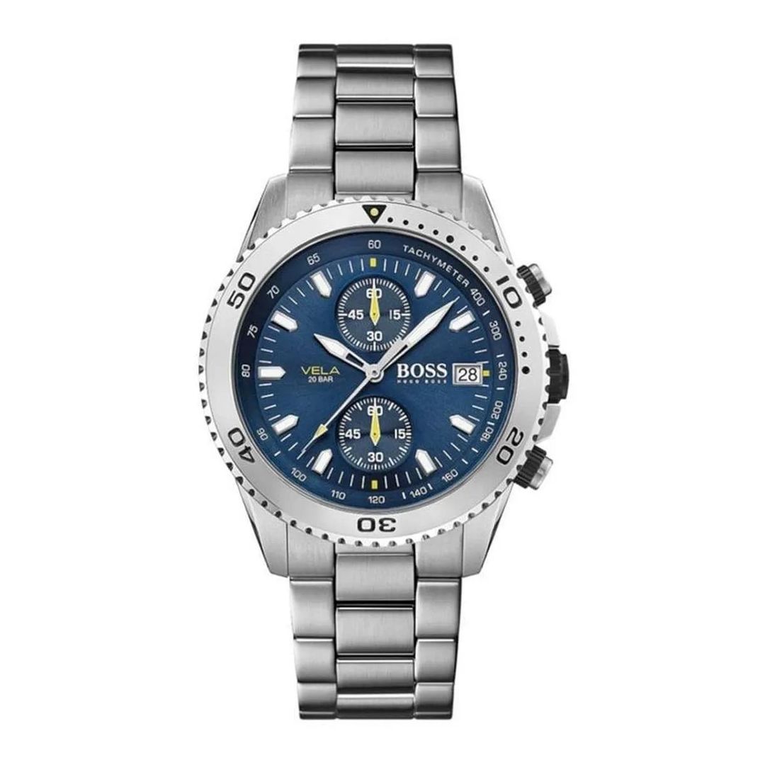 BOSS Vela 1513775 Men's Watch – 45mm Blue Dial Stainless Steel - Image 1