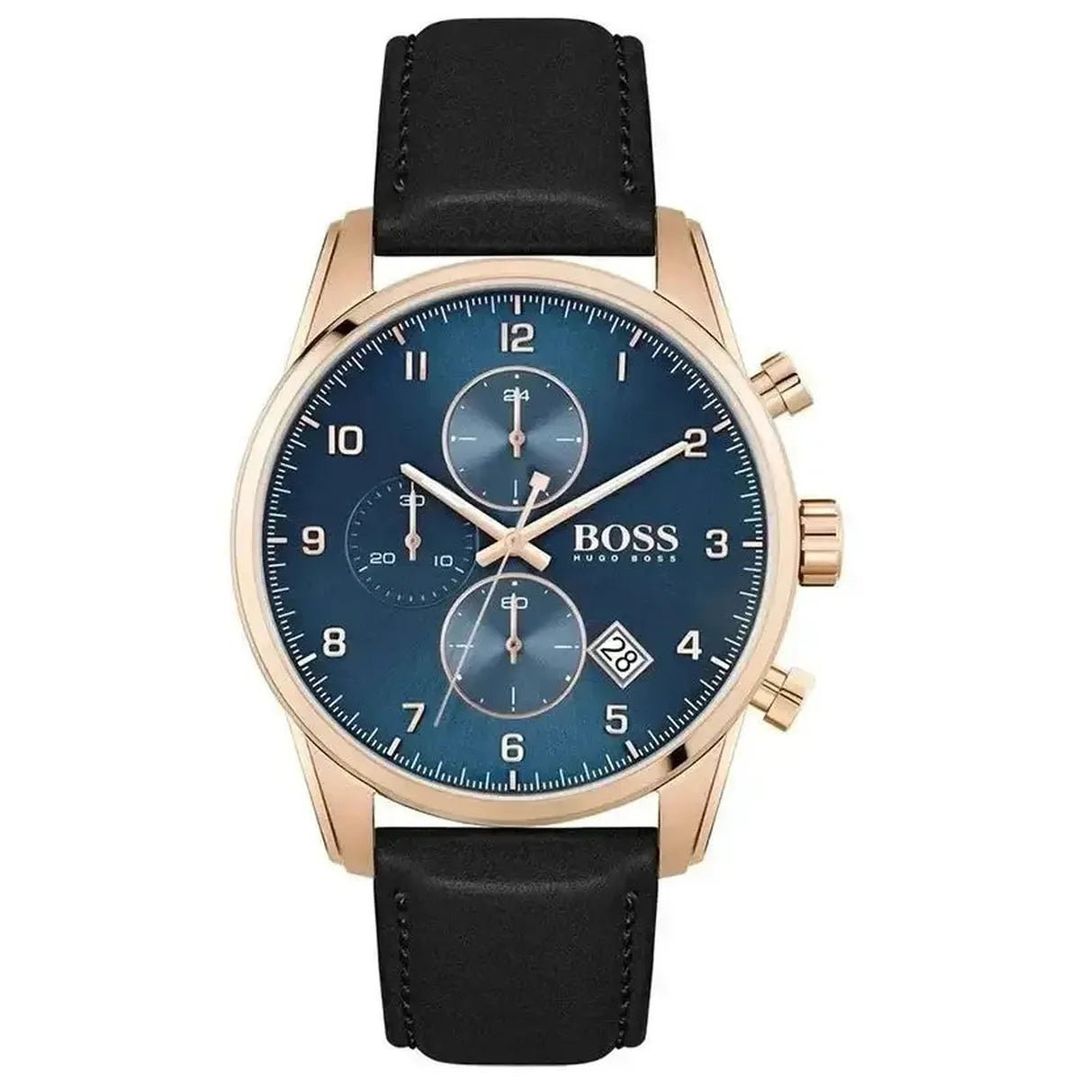 Hugo Boss Skymaster 1513783 Men's Watch – 44mm Blue Dial Leather - Image 1