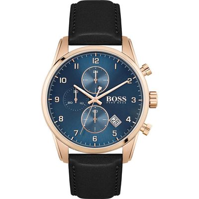 Hugo Boss Skymaster 1513783 Men's Watch – 44mm Blue Dial Leather - Thumbnail 2
