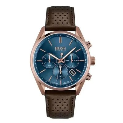 Hugo Boss Champion 1513817 Men's Watch – 44mm Blue Dial Leather