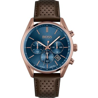 Hugo Boss Champion 1513817 Men's Watch – 44mm Blue Dial Leather - Thumbnail 2