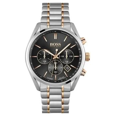 Hugo Boss Champion 1513819 Men's Watch – 44mm Black Dial Stainless Steel