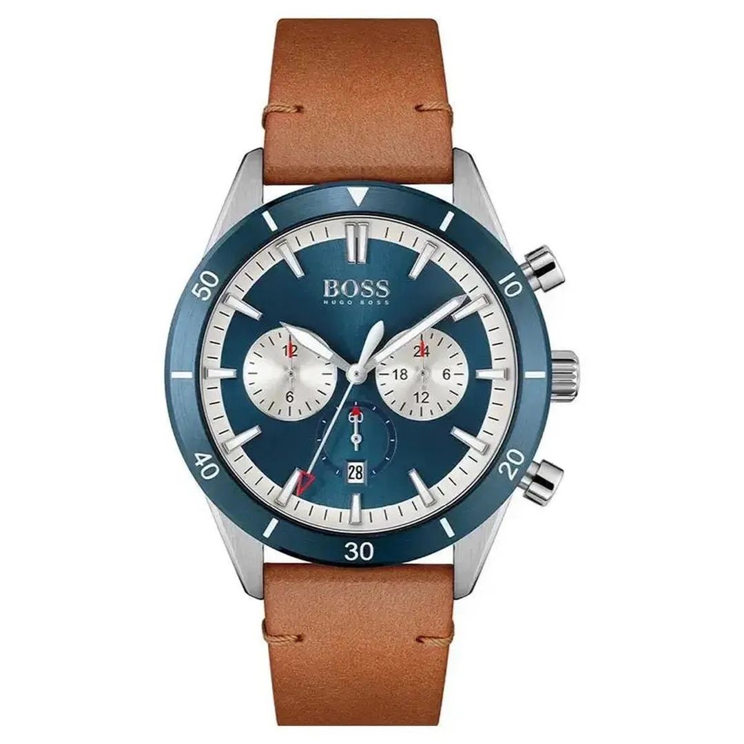 Hugo Boss Santiago 1513860 Men's Watch – 44mm Blue Dial Leather - Image 1