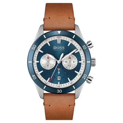 Hugo Boss Santiago 1513860 Men's Watch – 44mm Blue Dial Leather