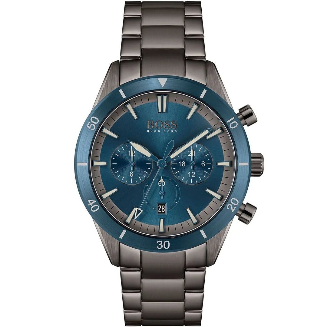 BOSS Santiago 1513863 Men's Watch – 44mm Blue Dial Stainless Steel - Image 1