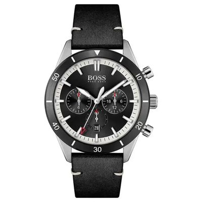 Hugo Boss Santiago 1513864 Men's Watch – 44mm Black Dial Leather