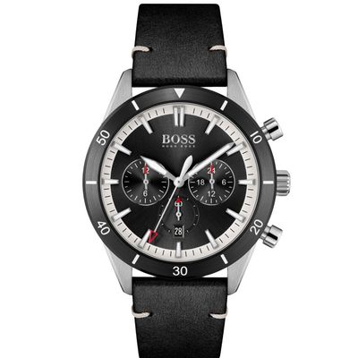 Hugo Boss Santiago 1513864 Men's Watch – 44mm Black Dial Leather - Thumbnail 2