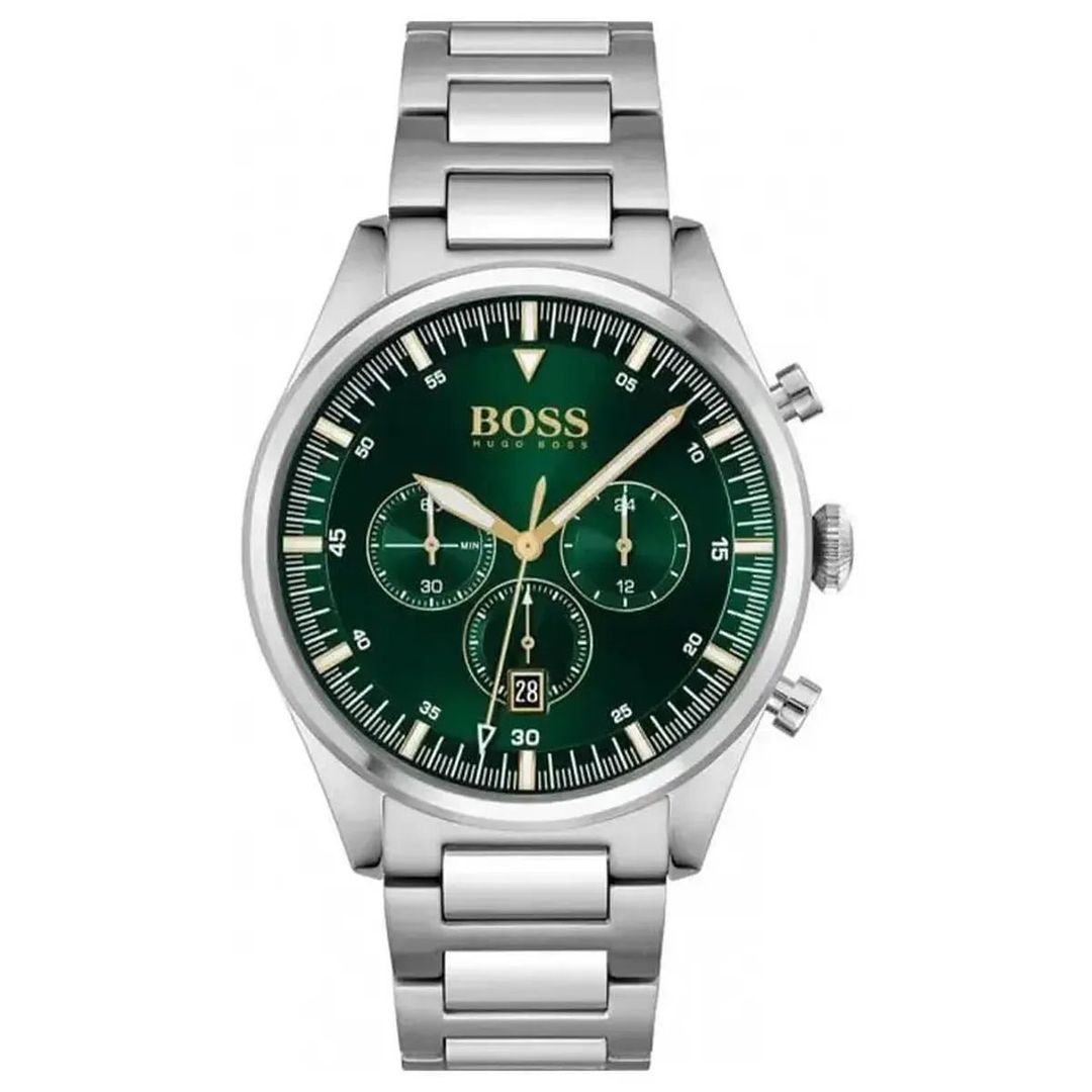 Hugo Boss Pioneer 1513868 Men's Watch – 44mm Green Dial Stainless Steel - Image 1
