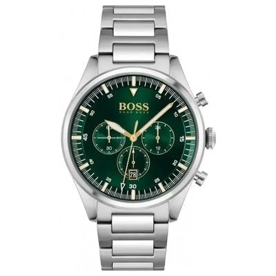 Hugo Boss Pioneer 1513868 Men's Watch – 44mm Green Dial Stainless Steel