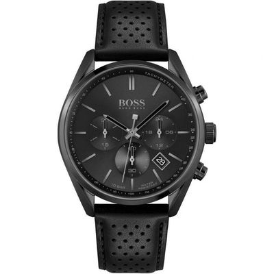 BOSS Champion 1513880 Men's Watch – 44mm Black Dial Leather - Thumbnail 2