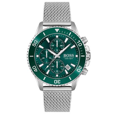 Hugo Boss Admiral 1513905 Men's Watch – 46.0mm Green Dial Stainless Steel - Thumbnail 2
