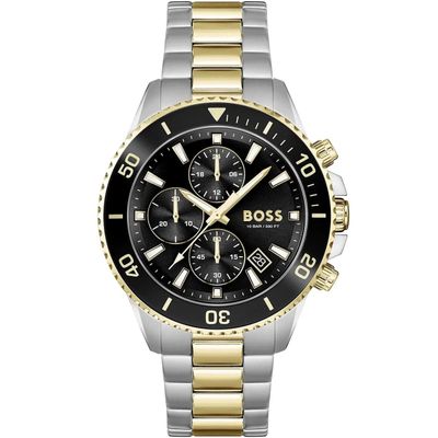BOSS Admiral 1513908 Men's Watch – 46mm Black Dial Stainless Steel