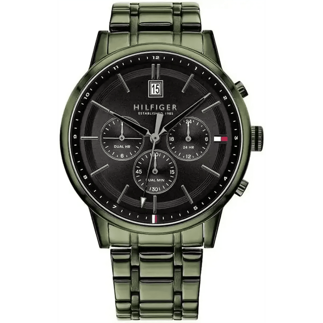 Tommy Hilfiger Kyle 1791634 Men's Watch – 44mm Black Dial Stainless Steel - Image 1