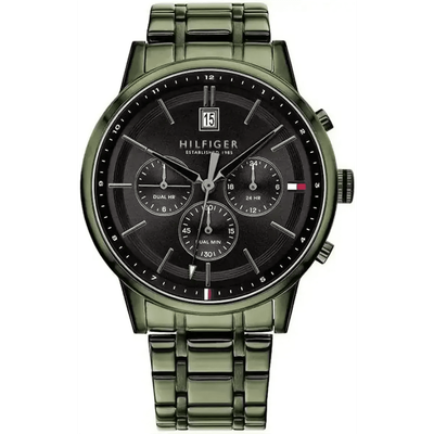 Tommy Hilfiger Kyle 1791634 Men's Watch – 44mm Black Dial Stainless Steel